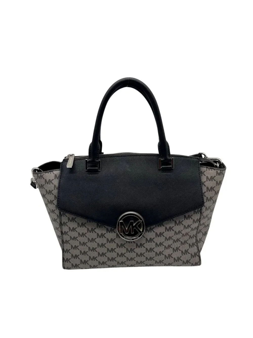 Michael Kors Grey Monogram Coated Canvas Satchel